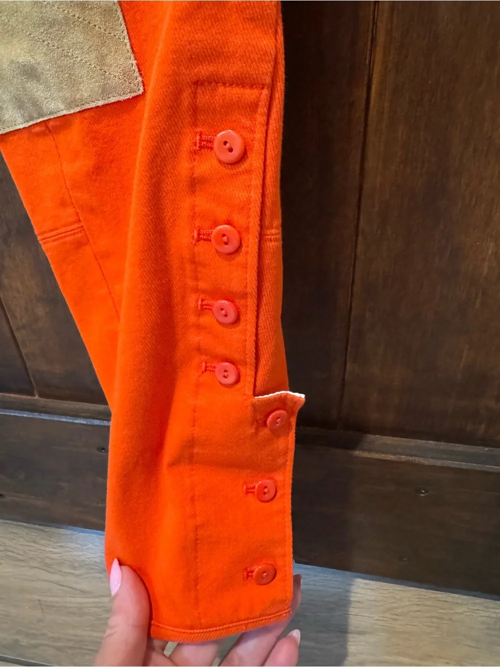 Ralph Lauren Orange Kids Breeches with Tan Knee Patches